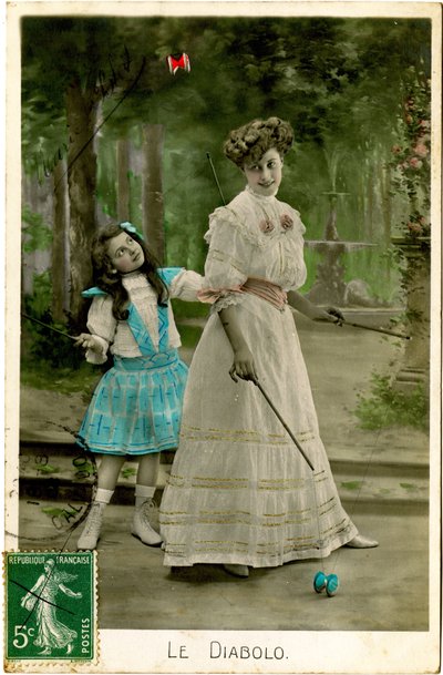 Playing diabolo, 1908 by French Photographer